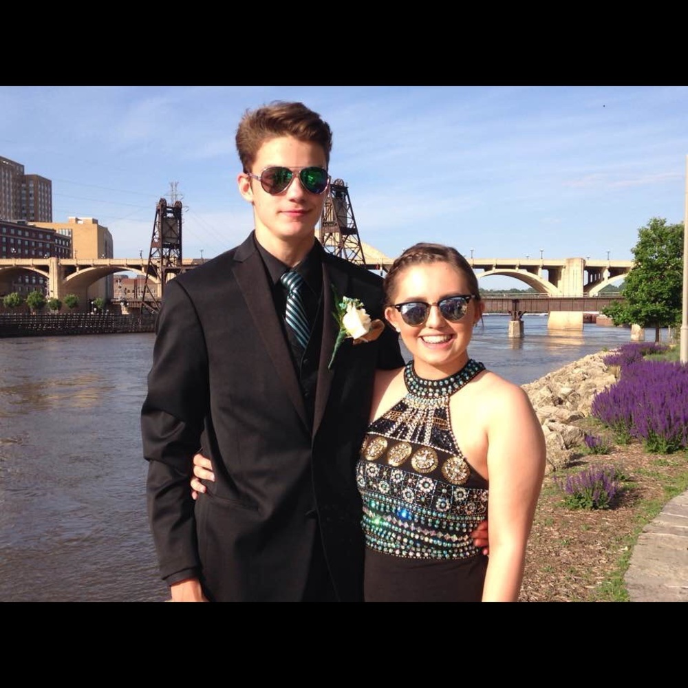 Black Bejewled prom dress